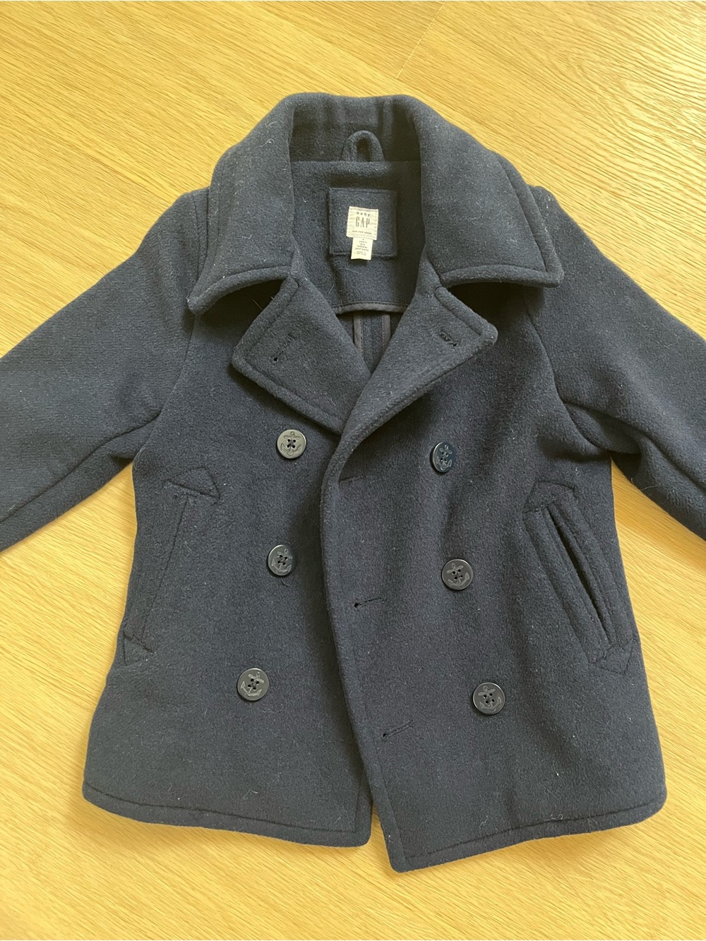 GAP Kids Dark Navy Double-Breasted Peacoat